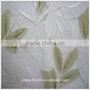 Leaves Pattern Embroidered Net Fabric thumbnail-1