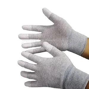 13 Gauge Shell Elastic Red Cuffs Hand Work Safety PU Coating Dipped Top Fit Polyurethane Gloves thumbnail-4