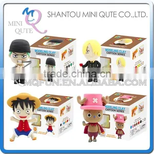 Mini Qute Bonnie Kawaii 4 Styles Anime One Piece Luffy Zoro Chopper Cartoon Model Building Block Plasticine Clay Educational Toy thumbnail-1