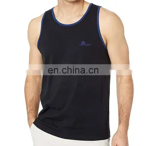 Wholesale Men Sports Tank Top Custom Muscle Fitness Vest Men's Black Tank Top thumbnail-5