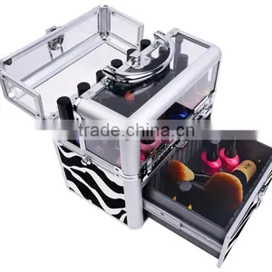 High Quality Nail Polish Drawer Organizer,Aluminum Nail Polish Opi Cosmetic Organizer,Zebra Acrylic Opi Nail Polish Storage Case thumbnail-4