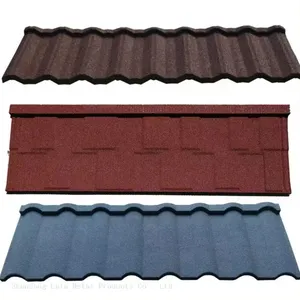 Stone Coated Metal Roofing Tile Prices in China Suppliers Dark Red Nigeria Stone Coated Steel Roof Tile thumbnail-3
