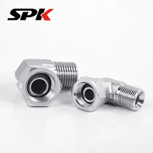 British Standard (BSP) Threaded Male & Female Union Elbow, Hydraulic Oil Tube Transition Universal Union Joint, 2B9 Stainless Steel Fitting thumbnail-1