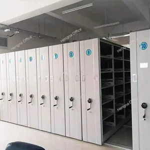 Heavy-Duty Mobile Compact Filing Cabinets With Adjustable Shelves & Secure Brake System for Offices, Warehouses & Archives thumbnail-1