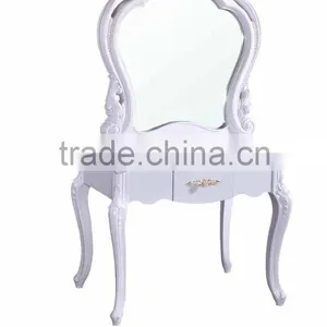 European Style High Quality Double Sided Hair Salon Furniture Silver Framed Mirror Styling Station thumbnail-2