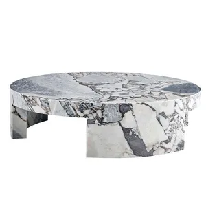 Creative Designer Italian Luxury Marble Coffee Table - Minimalist Natural Stone Living Room Furniture thumbnail-4