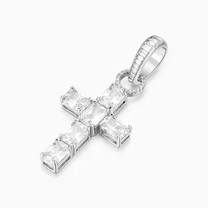 Shining Star Jewelry Manufacturer Men Women Baguette Moissanite Cross Pendant thumbnail-1