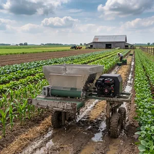 Targeted Feeding Remote Control Fertilizer Spreader Orchard Row Side Discharge Organic Manure Transporter thumbnail-1