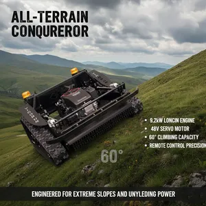 Vigorun VTLM800 60 Degree Rubber Track Remote Control Lawn Mower With 200m Range for Embankments and Levees thumbnail-1