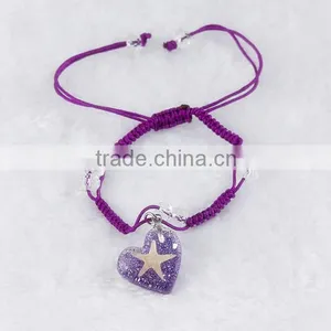 Latest Design Heart Shape Starfish Resin Bracelet Bangle thumbnail-4