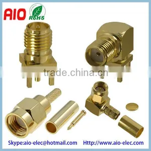 90 Degree Right Angle SMA SMB MCX Male Female for PCB Mount RF Connector thumbnail-6