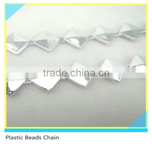 Silver Crystal Rhinestone Trimming Sew on Plastic Material Square 10 Yards 1 Card thumbnail-3