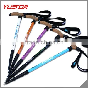 T Handle Four Sections Adjustable Internal Lock With Antishock Aluminum 7075 Trekking Pole Supplier's Choice thumbnail-1