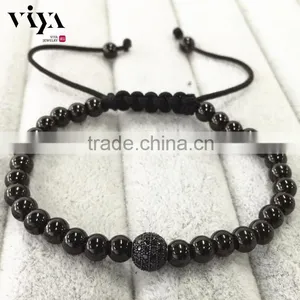 Newest Fashion Beads Man Wrap Bracelet and Braided Rope Round Beads Bracelet Jewelry thumbnail-1