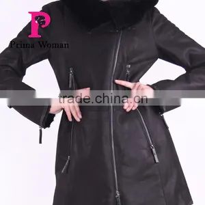 New Design Used Long Winter Women Coat With Medium Length Wool Fur thumbnail-5
