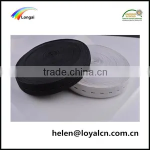 1cm 25cm White/black Woven Elastic Webbing Belt With Button Hole Elastic Band thumbnail-3