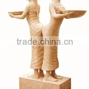 Garden Decorative Carved Stone Life-Size Nude Statue Woman Sculpture thumbnail-1