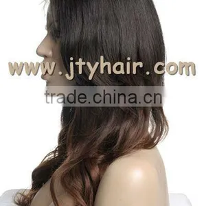 Hot Beauty 20" #1b#4 Ombre Color, Loose Wave, 100% Brazilian Virgin Hair Full Lace Wig thumbnail-3