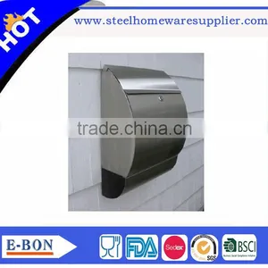 High Quality Stainless Steel Metal Letter Box Mailbox With Lock and Keys thumbnail-1