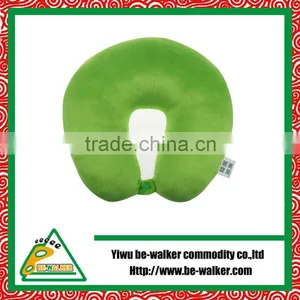 Soft Plush Solid Travel Neck Pillow With Button Filling Fiber thumbnail-1