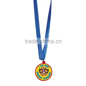 High Quality Factory in China Promotional Popular Custom Cheap Plastic 3D Design Soft PVC Rubber Smart Cookie Award Medals thumbnail-1
