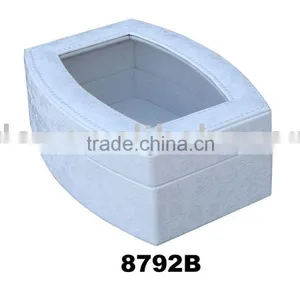 PVC Leather Jewelry Box With PVC Window, Leather and Cardboard Jewelry Box thumbnail-1