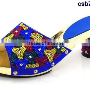 CSB7150 Blue Sandals With High Quailty Low Price Hot Selling Beautiful Lady High Heel Shoes Match Bag thumbnail-3