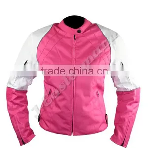 Ladies Pink Cordura Motorcycle Jacket, Ladies Pink Winter Jacket, Pink Winter Jackets for Ladies thumbnail-1