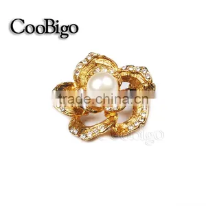Fashion Jewelry Flower Rhinestone Pearl Brooches Pin Wedding Girl Gift Dresses Hijab Scarf Apparel Accessories thumbnail-3