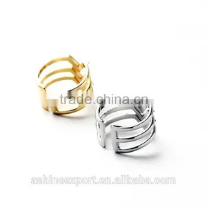 2015 China Cheap Wholesale Fashion Three Layered Crystal Ring Silver & Gold Ring- 2 Colors thumbnail-3