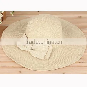 Wholesale Fashion Straw Hats With Bow Tie Decoration for Summer Hat for Lady&women thumbnail-4