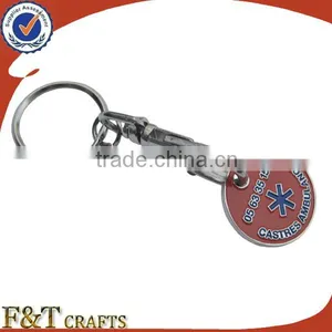 Custom Design Token Trolley Coin Supermarket With Carabiner Keychain thumbnail-4