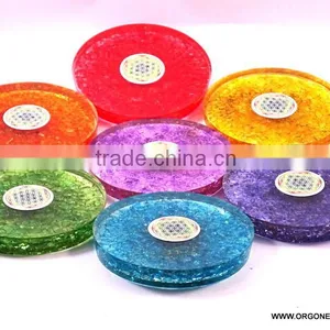 Buy Bulk Quantity Flower Of Life Symbol Orgone Coaster Set | Orgonit Set thumbnail-1