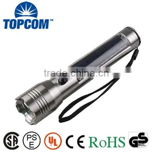3W Aluminum Solar Charger LED Flashlight With USB Cord thumbnail-1