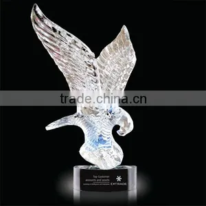 Clear Crystal 3d Model Gift Eagle Figurine for Office Decoration 3d Crystal Crafts Models thumbnail-1