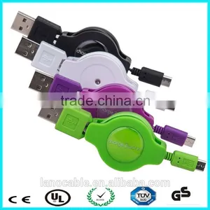 Black Blue Pink White Green Retractable Micro Usb Cable Supplier's Choice thumbnail-6