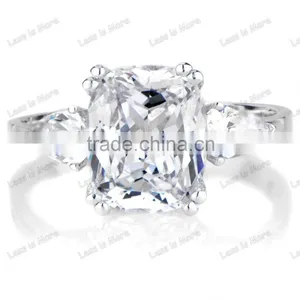 Cushion Cut Diamond Engagement S925 Ring thumbnail-1