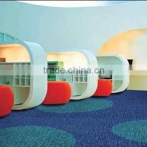 Blue Round Pattern Modern Design Carpet Tile thumbnail-1