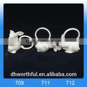 High Quality Ceramic Paper Napkin Ring With Rabbit Design thumbnail-1