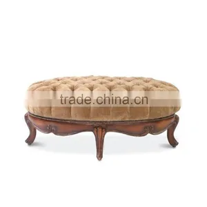 Fabric With Button Round Ottoman and Pouf YO7016 thumbnail-1
