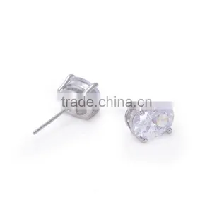 New Arrival Oval Clear Cubic Zirconia Stud Earrings thumbnail-1