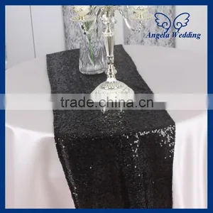 RU009H Cheap Sequence Decorative Metallic Black Sequin Table Runner thumbnail-2