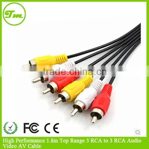 High Performance 1.8m Top Range 3 RCA to 3 RCA Audio Video AV Cable thumbnail-1