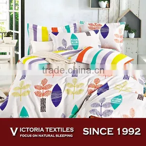 Brand New Purple Green Orange Yellow Leaves Cream Cover Quilt Bedding Set With Rainbow Sheets Set thumbnail-1