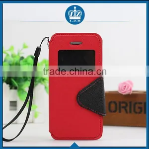 LZB Fashion Contrast Color Series View Windows Smart Leather Flip Case for Apple Iphone 5G thumbnail-5