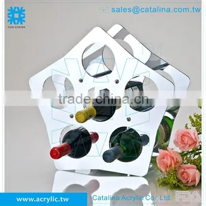 ACRYLIC MIRROR THREE BOTTLES WINE RACK thumbnail-3