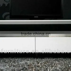 Modern High Gloss White MDF TV Stand thumbnail-1