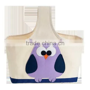 Best Seller Textile Organizer Cotton Canvas Storage Caddy With Felt Embroidery thumbnail-2
