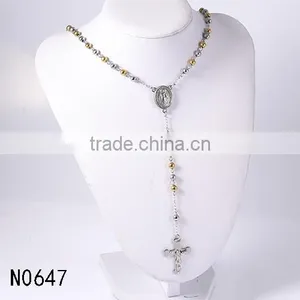 European Fashion Accessories Latest Cross Pendant Dither Beads Christmas Discount Necklace thumbnail-1