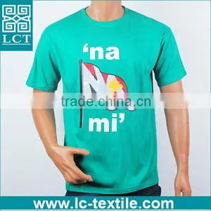 LCTN1775 Unique Design Turquoise Fitness Organic Cotton t Shirt thumbnail-1